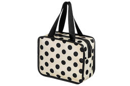 Косметичка - сумочка 23*11,5*18,5 см Белая в черный горошек, с двумя ручками - Elan gallery фото 4