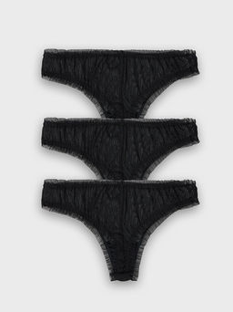 Трусы бразилиана женские черные в наборе, 3 шт - Mark formelle фото 9