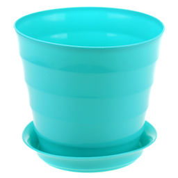 Горшок для цветов пластмассовый "Лаура" 0,7л, д11,5см, h10см, бирюзовый (Россия)