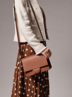 Сумка кожаная Deboro 30574 коричневый камень