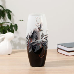 Ваза «Чёрно-белая роза», d=7.5 см, 11×26 см, стекло