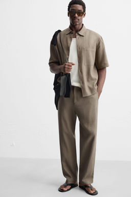 VISCOSE-JUTE TROUSERS - Zara фото 5