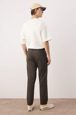 Haki Erkek Gabardin Dokulu Kuma_ Pantolon TMNAW26PL00026