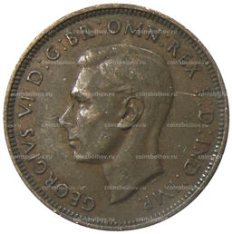 Монета 1/2 пенни 1938 года Австралия