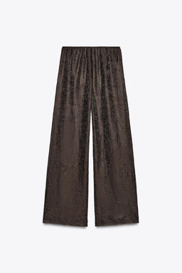 SEMI-SHEER CRINKLED TROUSERS - Zara фото 4