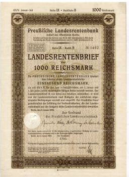 Облигация 4,5% 1000 рейхсмарок 1935 года Германия