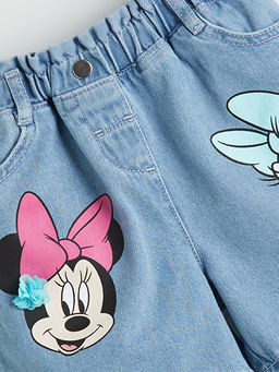 Beli Lastikli Minnie Mouse Bask?l? K?z Bebek Jean ?ort