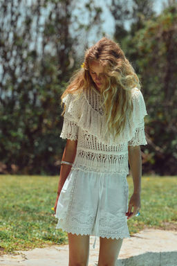 RUFFLED KNIT ROMANTIC TOP - Zara фото 6