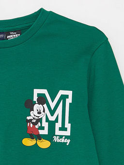 Bisiklet Yaka Mickey Mouse Bask?l? Uzun Kollu Erkek ?ocuk Ti??rt - Waikiki фото 2
