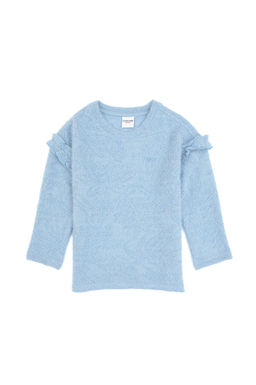 K_z _ocuk Mavi Kollar_ F_rf_r Detayl_ Bisiklet Yaka Sweatshirt