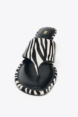 ANIMAL PRINT LEATHER SANDALS - Zara фото 9