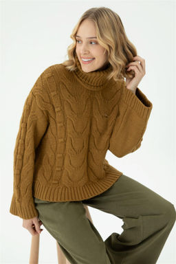 Женский легкий свитер с водолазкой цвета хаки - U.s. polo assn фото 8