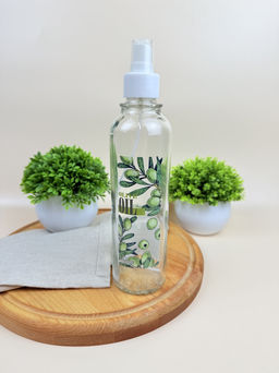 Цена за 2 шт. Бутылка цилиндр с кнопочным дозатором для масла/соусов,Olive oil зеленые оливки,330 мл 01950-00517