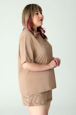 Арт. 9163 Пижама с шортами 50-58 (5 шт) Цвет:коричневый - Калинка фото 18