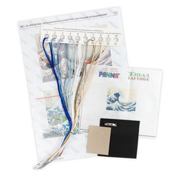 Набор для вышивания PANNA Живая картина MET-JK-2268 Брошь. Большая волна в Канагаве 5 х 6 см