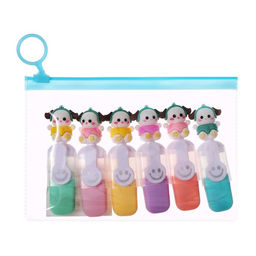 Набор маркеров текстовыделителей, 6 штук, 6 цветов «Милашка», в пенале на молнии