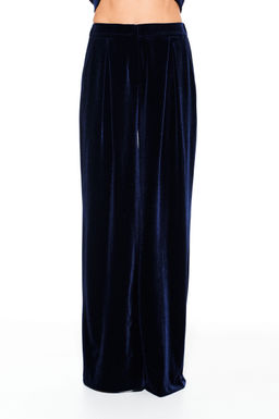 Брюки женские Elletto из бархата свободные синий  фото 4