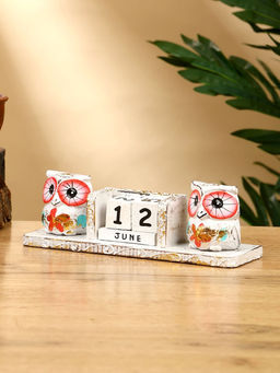 Календарь настольный Совушки, 1966 см, дерево, белый
