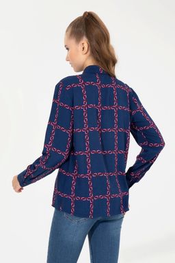 Женская рубашка вишневого цвета с длинным рукавом - U.s. polo assn фото 5