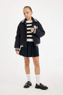 Пальто с воротником на молнии для девочек - Defacto фото 7