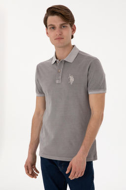 Erkek Slim Fit Polo Yaka Koyu Gri Basic Ti__rt Sepette S_rpriz _ndirim - U.s. polo assn фото 2