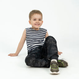 Майка тельняшка детская темносиние полоски