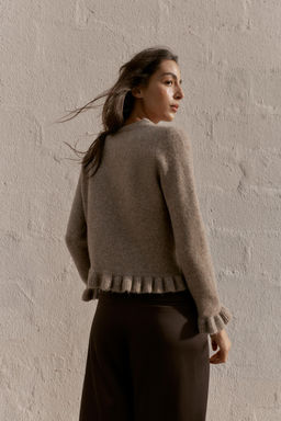 KNIT CARDIGAN WITH RUFFLE TRIMS - Zara фото 4