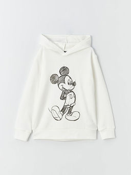 Mickey Mouse Bask?l? Uzun Kollu Erkek ?ocuk Hoodie