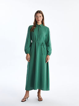 G?mlek Yaka M?slin Kad?n Elbise