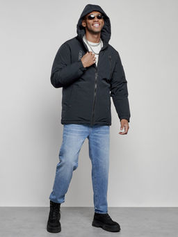 Куртка спортивная мужская зимняя с капюшоном темно-синего цвета 8360TS - Wonderrman фото 6