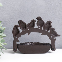 Фигурка-подставка для мелочей «Шесть птиц на корзине», чугун, 14.5×9×19 см