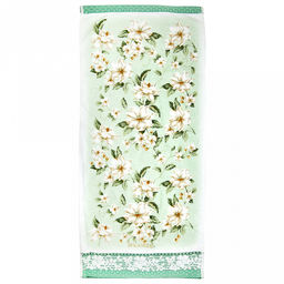 "Япония-2015" Полотенце махровое 34х78см, плотность 300гр/м2, 100% хлопок, "Жасмин", зеленый, Bolangde (Китай)