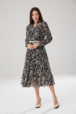 Платье Lars Style 803 черный/бежевый