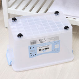 Контейнер для хранения с крышкой, 35 л, 50×31×28 см, на колёсах, прозрачный, ручки МИКС