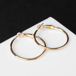 Цена за 2 шт. Серьги кольца QF «Классика», d=3 см, цвет золото