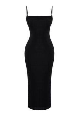 TRENDYOLMILLA Siyah Par?lt?l? Orme S?k Abiye Elbise TPRSS24EL00037 фото 7