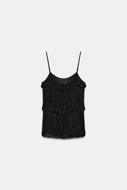 TOP DRAPEADO ABALORIOS ZW COLLECTION / Negro - Zara фото 5