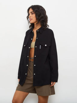 K10182 Джинсовая рубашка ЧЕРНЫЙ