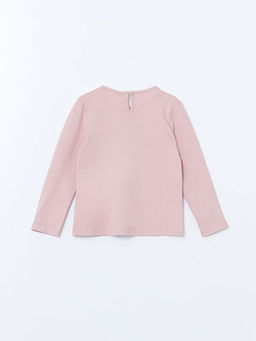 Bisiklet Yaka Bask?l? K?z ?ocuk Ti??rt