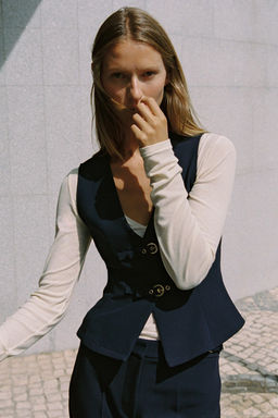 CREPE TOP WITH BUCKLES - Zara фото 11