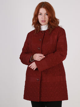 Бордовое стеганое полупальто женское - Almond фото 2