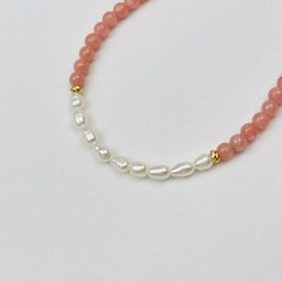 Браслет из Родонита и Жемчуга - Радуга самоцветов фото 3