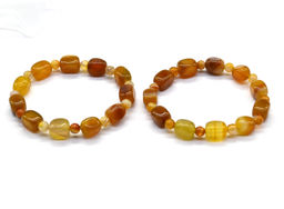 Браслет из агата тонированного прямоугольник 9*12мм цв.сепия