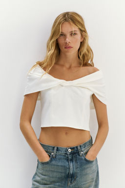 Top cropped off-the-shoulder - H&m фото 6