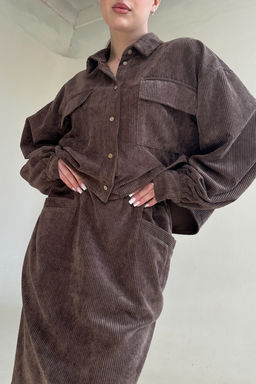Рубашка вельвет 080/02/Коричневый
