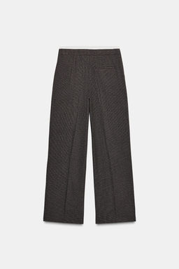 HOUNDSTOOTH WIDE-LEG TROUSERS WITH DOUBLE WAISTBAND - Zara фото 6