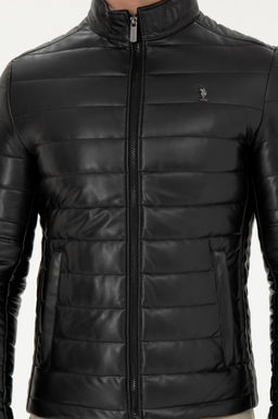 U. S. Polo Assn / Мужская черная кожаная куртка - U.s. polo assn фото 6