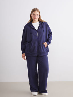 Kap??onlu Oversize Kad?n Fermuarl? Sweatshirt