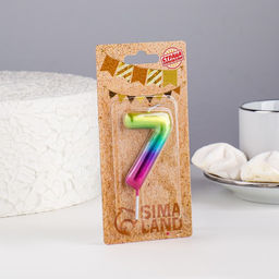 Цена за 3 шт. Свеча в торт Акварель, цифра 7, 5,5 см - Страна карнавалия фото 2