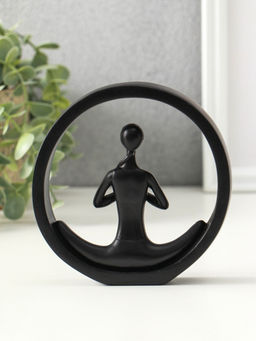 Фигурка полистоун «Девушка медитирует», чёрный, 2.5×12.2×12.3 см